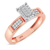 Photo of Omella 1/4 ct tw. Diamond Emerald Cluster Trio Set 14K Rose Gold [BT2257RE-C000]