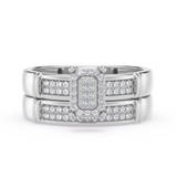 Photo of Omella 1/5 ct tw. Diamond Emerald Cluster Bridal Set 10K White Gold [BR2257W-C000]