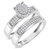 Photo of Omella 1/5 ct tw. Diamond Oval Cluster Bridal Set 10K White Gold [BR2259W-C000]