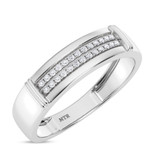 Photo of Omella 1/10 ct tw. Diamond Mens Band 14K White Gold [BT2256WM]