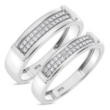 Photo of Omella 1/5 ct tw. Diamond Wedding Band Set 10K White Gold [WB2256W]