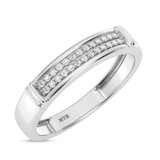 Photo of Omella 1/5 ct tw. Diamond Emerald Cluster Bridal Set 14K White Gold [BT2256WL]