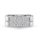 Photo of Omella 1/5 ct tw. Diamond Oval Cluster Bridal Set 14K White Gold [BR2259W-C000]