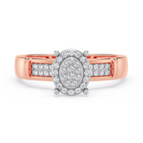 Photo of Omella 1/10 ct tw. Diamond Oval Cluster Engagement Ring 14K Rose Gold [BT2259RE-C000]