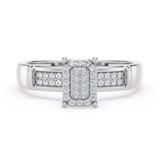 Photo of Omella 1/4 ct tw. Diamond Emerald Cluster Trio Set 10K White Gold [BT2257WE-C000]