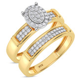 Photo of Omella 1/5 ct tw. Diamond Oval Cluster Bridal Set 10K Yellow Gold [BR2259Y-C000]