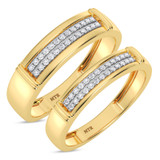 Photo of Omella 1/5 ct tw. Diamond Wedding Band Set 10K Yellow Gold [WB2256Y]