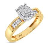 Photo of Omella 1/5 ct tw. Diamond Oval Cluster Bridal Set 14K Yellow Gold [BT2259YE-C000]