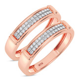 Photo of Omella 1/6 ct tw. Diamond Same Sex Ladies Band Set 10K Rose Gold [WL2256R]