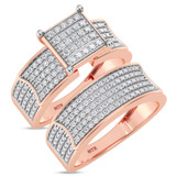 Photo of Berthold 5/8 ct tw. Diamond Princess Cluster Bridal Set 14K Rose Gold [BR2261R-C000]