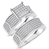 Photo of Berthold 5/8 ct tw. Diamond Princess Cluster Bridal Set 10K White Gold [BR2261W-C000]