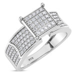 Photo of Berthold 5/8 ct tw. Diamond Princess Cluster Bridal Set 10K White Gold [BT2261WE-C000]