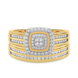 Photo of Ortwin 3/8 ct tw. Diamond Cushion Cluster Bridal Set 14K Yellow Gold [BR2264Y-C000]