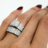 Photo of Berthold 5/8 ct tw. Diamond Princess Cluster Bridal Set 14K White Gold [BR2261W-C000]