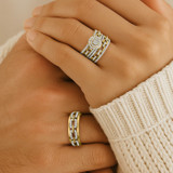 Photo of Hartwin 7/8 ct tw. Diamond Round Cluster Trio Set 10K Yellow Gold [BT2262Y-C000]