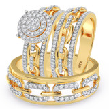 Photo of Hartwin 7/8 ct tw. Diamond Round Cluster Trio Set 10K Yellow Gold [BT2262Y-C000]