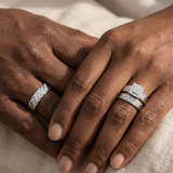 Photo of Isidor 1/4 ct tw. Diamond Cushion Cluster Trio Set 14K White Gold [BT2263W-C000]