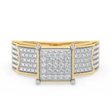 Photo of Berthold 1 ct tw. Diamond Princess Cluster Trio Set 14K Yellow Gold [BT2261YE-C000]