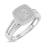 Photo of Ortwin 1/2 ct tw. Diamond Cushion Cluster Trio Set 10K White Gold [BT2264WE-C000]