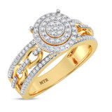 Photo of Hartwin 3/8 ct tw. Diamond Round Cluster Engagement Ring 10K Yellow Gold [BT2262YE-C000]