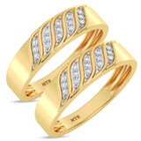 Photo of Isidor 1/8 ct tw. Diamond Same Sex Mens Band Set 14K Yellow Gold [WM2263Y]