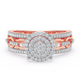Photo of Hartwin 5/8 ct tw. Diamond Round Cluster Bridal Set 10K Rose Gold [BT2262RE-C000]