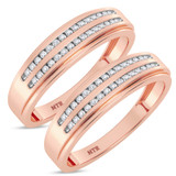 Photo of Ortwin 1/4 ct tw. Diamond Same Sex Mens Band Set 10K Rose Gold [WM2264R]