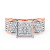 Photo of Berthold 1 ct tw. Diamond Princess Cluster Trio Set 14K Rose Gold [BT2261RE-C000]