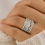 Photo of Hartwin 5/8 ct tw. Diamond Round Cluster Bridal Set 10K White Gold [BR2262W-C000]