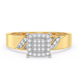 Photo of Isidor 1/7 ct tw. Diamond Cushion Cluster Engagement Ring 10K Yellow Gold [BT2263YE-C000]