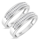 Photo of Ortwin 1/4 ct tw. Diamond Same Sex Mens Band Set 10K White Gold [WM2264W]