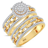 Photo of Hartwin 5/8 ct tw. Diamond Round Cluster Bridal Set 10K Yellow Gold [BR2262Y-C000]