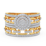 Photo of Hartwin 5/8 ct tw. Diamond Round Cluster Bridal Set 14K Yellow Gold [BR2262Y-C000]