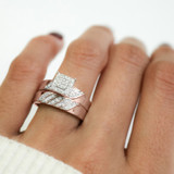 Photo of Isidor 1/5 ct tw. Diamond Cushion Cluster Bridal Set 10K Rose Gold [BR2263R-C000]