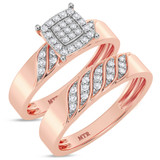 Photo of Isidor 1/5 ct tw. Diamond Cushion Cluster Bridal Set 10K Rose Gold [BR2263R-C000]