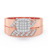 Photo of Isidor 1/5 ct tw. Diamond Cushion Cluster Bridal Set 14K Rose Gold [BR2263R-C000]