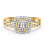 Photo of Ortwin 1/4 ct tw. Diamond Cushion Cluster Engagement Ring 10K Yellow Gold [BT2264YE-C000]