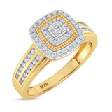 Photo of Ortwin 1/4 ct tw. Diamond Cushion Cluster Engagement Ring 10K Yellow Gold [BT2264YE-C000]