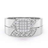 Photo of Isidor 1/5 ct tw. Diamond Cushion Cluster Bridal Set 10K White Gold [BR2263W-C000]