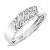 Photo of Isidor 1/8 ct tw. Diamond Wedding Band Set 10K White Gold [BT2263WM]