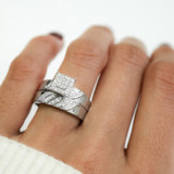 Photo of Isidor 1/5 ct tw. Diamond Cushion Cluster Bridal Set 14K White Gold [BR2263W-C000]