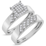Photo of Isidor 1/5 ct tw. Diamond Cushion Cluster Bridal Set 14K White Gold [BR2263W-C000]