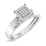 Photo of Isidor 1/5 ct tw. Diamond Cushion Cluster Bridal Set 14K White Gold [BT2263WE-C000]