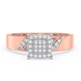 Photo of Isidor 1/7 ct tw. Diamond Cushion Cluster Engagement Ring 14K Rose Gold [BT2263RE-C000]