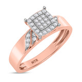 Photo of Isidor 1/7 ct tw. Diamond Cushion Cluster Engagement Ring 14K Rose Gold [BT2263RE-C000]