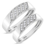 Photo of Isidor 1/8 ct tw. Diamond Wedding Band Set 14K White Gold [WB2263W]