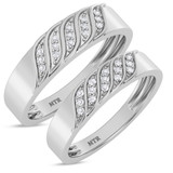 Photo of Isidor 1/8 ct tw. Diamond Wedding Band Set 14K White Gold [WB2263W]