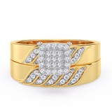 Photo of Isidor 1/5 ct tw. Diamond Cushion Cluster Bridal Set 10K Yellow Gold [BR2263Y-C000]
