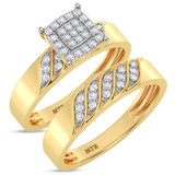 Photo of Isidor 1/5 ct tw. Diamond Cushion Cluster Bridal Set 10K Yellow Gold [BR2263Y-C000]