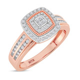 Photo of Ortwin 1/4 ct tw. Diamond Cushion Cluster Engagement Ring 10K Rose Gold [BT2264RE-C000]